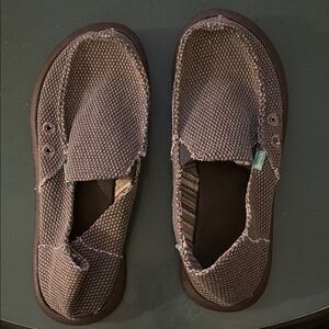 Sanuk Brown Loafers Comfortable Slip-Ons